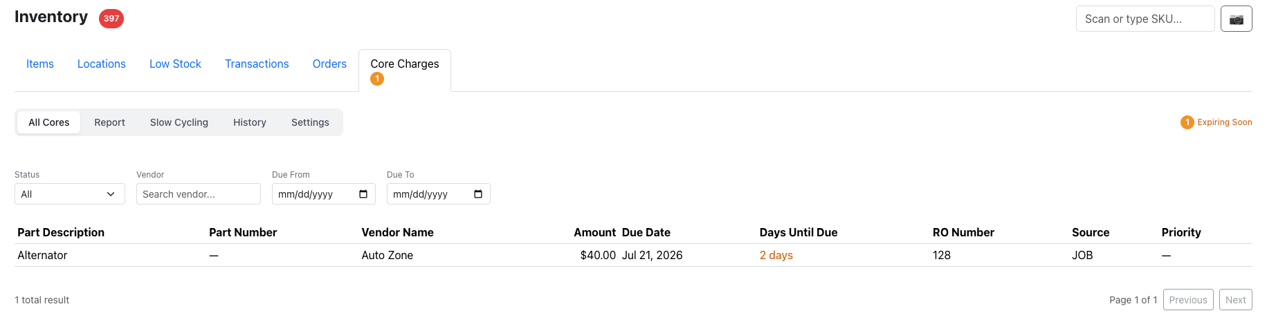 Expiring and Overdue Alerts
