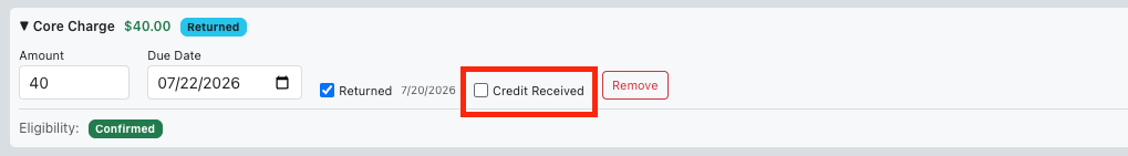 Credit Received