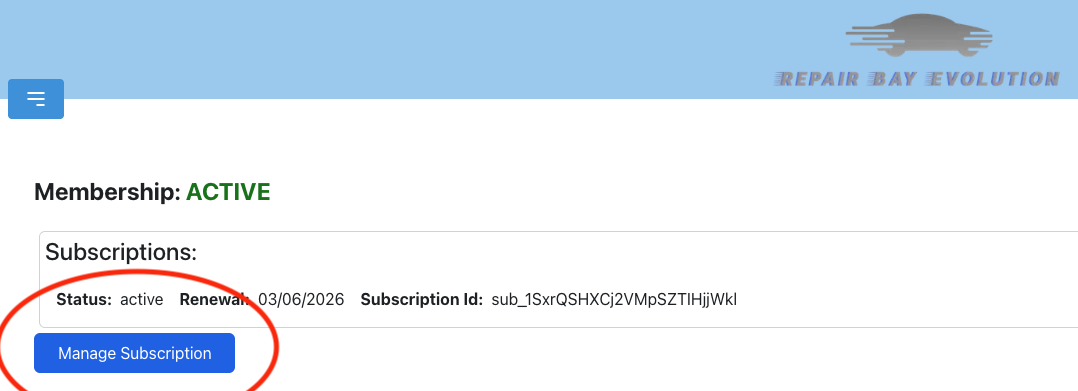 Manage Subscription