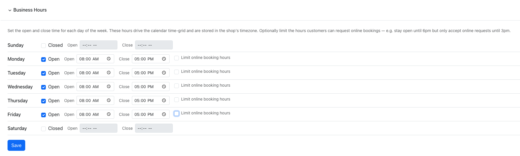 Business Hours